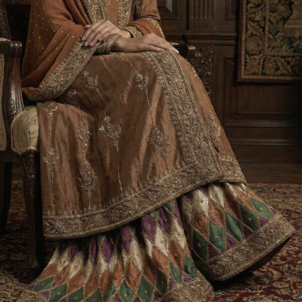 Sienna copper bronze chatapati gharara ensemble