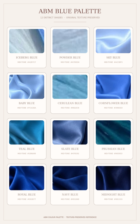 Blues textured colour palette