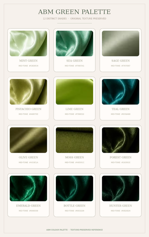 Greens textured colour palette