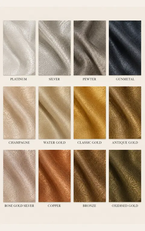 Metallics textured colour palette